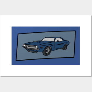 vintage muscle car Posters and Art